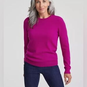 Charter Club Cashmere Fuchsia Crew Neck Sweater